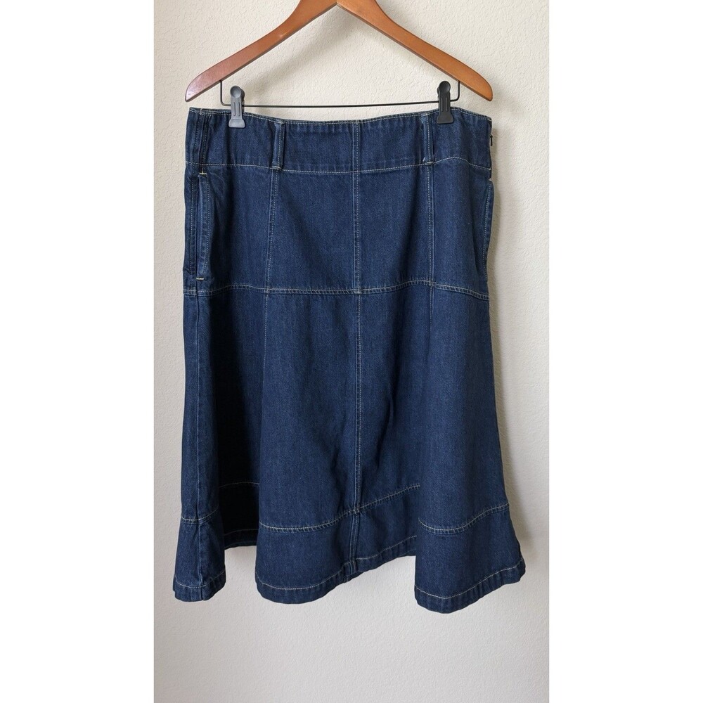 Free Assembly Women's Size 14 Dark Wash A-Line Midi Denim Skirt